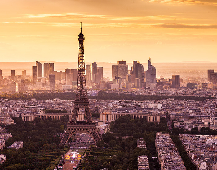 City skyline of Paris, France
